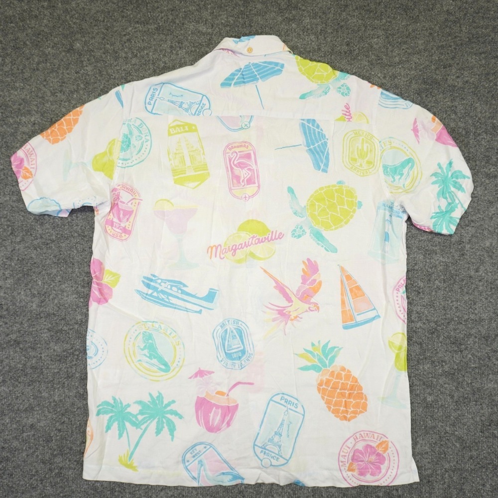 NEW Margaritaville Kenny Flowers Shirt Mens XXL White Changes In Latitude Rayon - Picture 9 of 10
